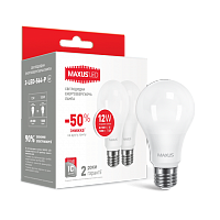 Набор LED ламп Maxus 12W А65 Е27 220V груша (2-LED-564-P ; 2-LED-563-P) 158грн, Лампа "груша" е27, фото 1